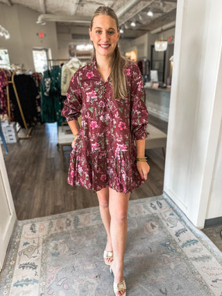 Burgundy Fall Fling Mini Dress