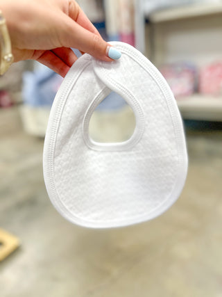 White Quilted Baby Bib