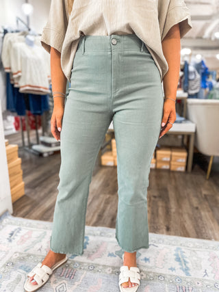 Dusty Mint Adaptable Fabric Pants