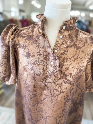 The Brown Evangeline Grace Mini Dress