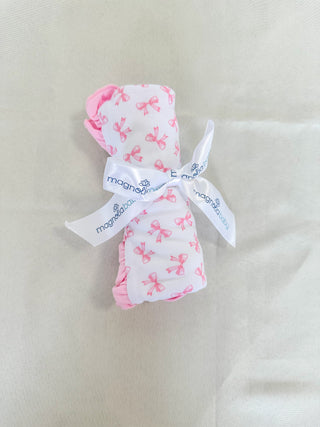 Baby Bows Printed Ruffle Burp Cloth