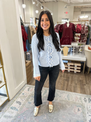 Snowflake Charm Ruffle Sweater