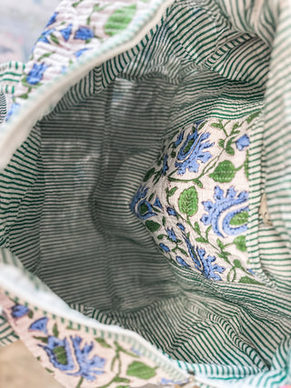 Stormy Blue Floral Print Duffle Bag