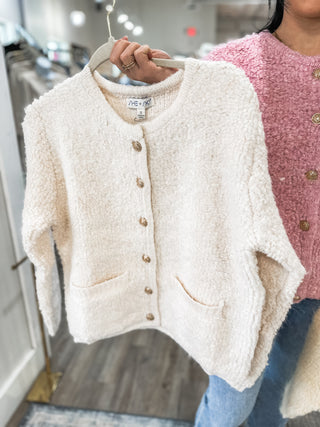 Cream Tiffany's Breakfast Sweater Long Sleeve Button Down Cardigan