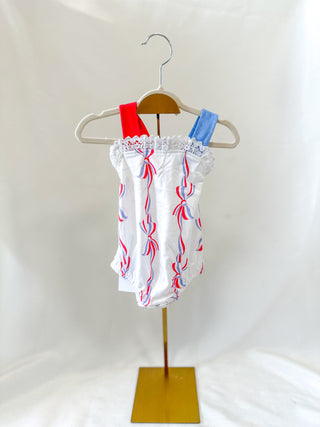Red, White, & Bows Romper