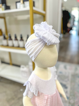 Frilly Frou White Bow Headband