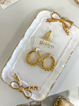 Golden 18K Gold Plated Lorraine Hoop Earrings