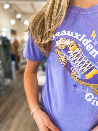 Violet Geauxlden Girls Graphic Tee