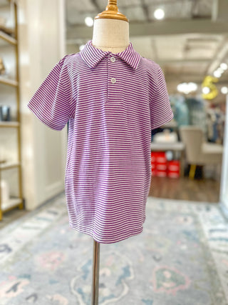Purple Stripe Henry Gameday Polo