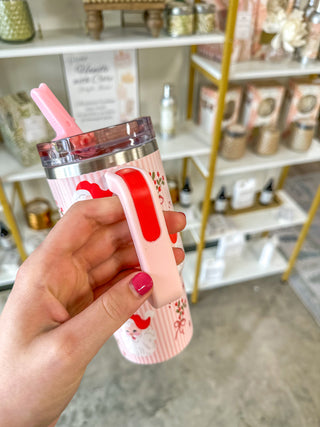 Holly Jolly Santa 20oz Tumbler Flip Straw