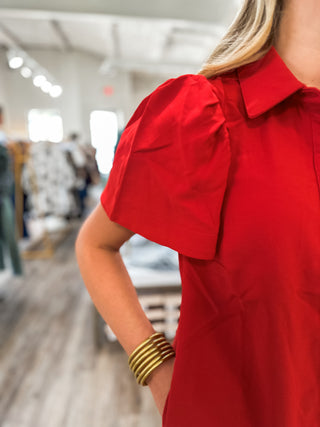 Redwood Charm Button Down Collared Dress