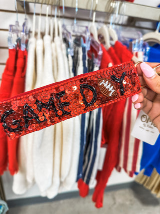 Red/Black Game Day Sequin Key Chain