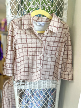 Brown Plaid Button Down Shirt