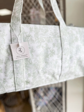 TRVL Green Bunny Toile Weekender Duffel Bag