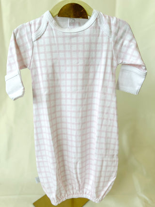 Paty Pink Gingham Pima Shoulder Gown