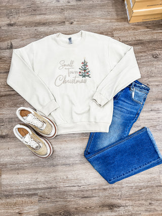 Small Town Christmas Embroidered Sweatshirt