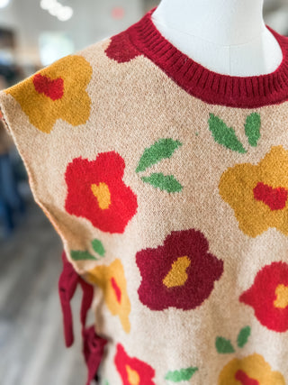 Hibiscus Honey Floral Sweater Vest