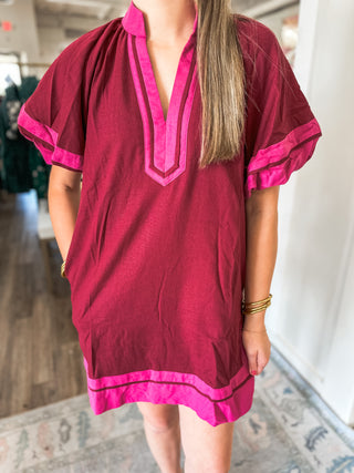 Burgundy Prescott Mini Dress