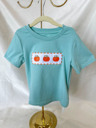 Mint Green Pumpkin Power Embroidered Shirt
