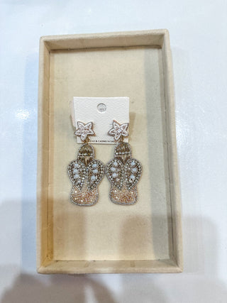 Angel at the Top of the Tree Christmas Dangling Earrings
