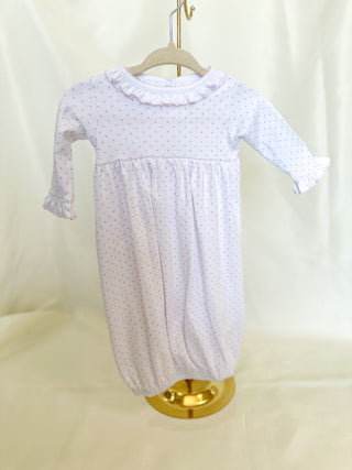 Pink Mini Dots Ruffle Gown- Magnolia Baby
