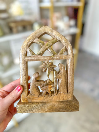 Wood Nativity Tabletop Decor