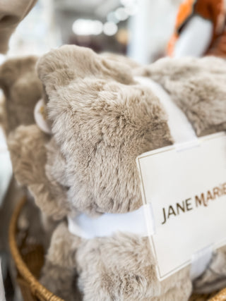 Tan Faux Fur Throw Blanket