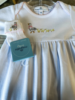 Cuddle & Quack Gathered Gown- Magnolia Baby