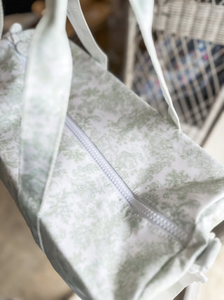 TRVL Green Bunny Toile Weekender Duffel Bag