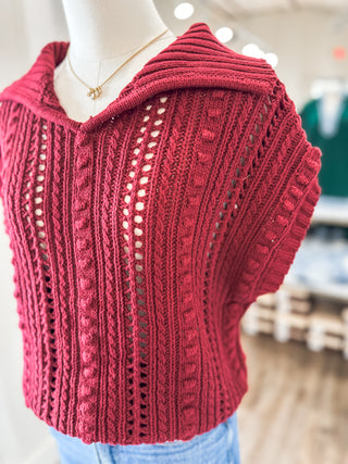 Wine Everyday Neutral Crochet Top
