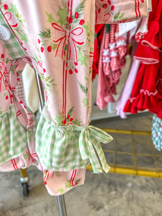 Holiday Style Bell Button Romper