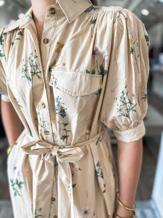 Ecru Garden Stroll MIDI Dress