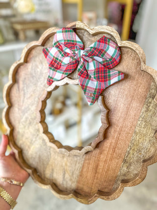 Wreath Bow Board W/ Holiday PLAID Bow