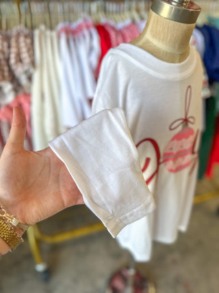 Youth Wonderland Joy Long Sleeve Crew Neck T-Shirt White/Red/Pink