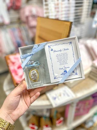 Baptism Holy Water Bottle with Blue Bow