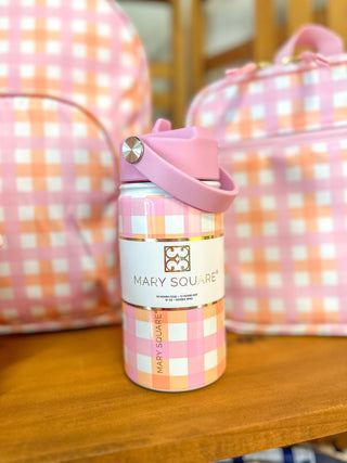 Pink/Orange Pretty Plaid Kids Stainless Bottle