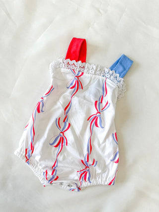 Red, White, & Bows Romper