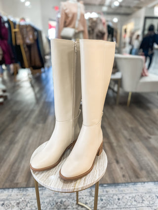 Vintage Bone Low Heel Boots