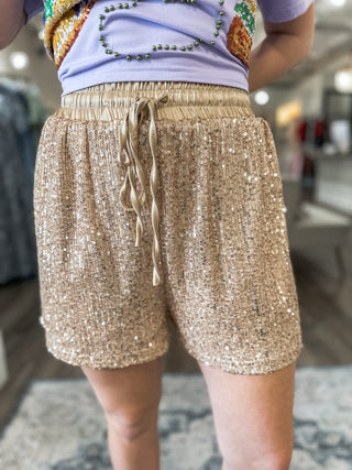Seriously Stunning in Sequins Shorts