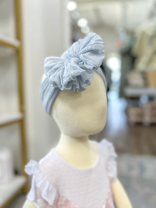 Frilly Frou Sky Blue Bow Headband