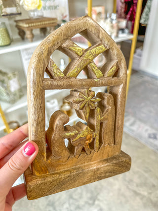 Wood Nativity Tabletop Decor