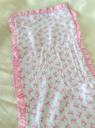 Baby Bows Printed Ruffle Burp Cloth