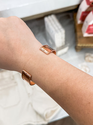Smooth Rose Gold Cuff Bangle