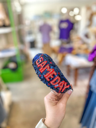 Red/Navy Home Team Sequin Headband