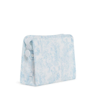 TRVL Bunny Toile Blue Medium Roadie Zip Pouch