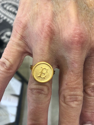 Gold Adjustable Initial Ring
