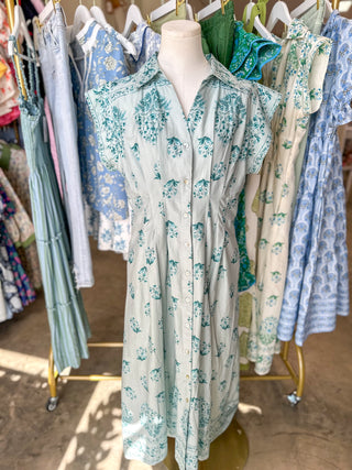 Blue Lovely Little Petals Midi Dress