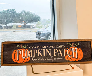 24x6" Black Pumpkin Patch Sign