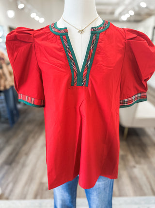 Red Festive Flair Top
