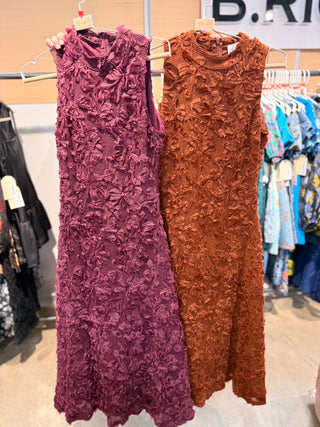 Plum Textured Edge Maxi Dress